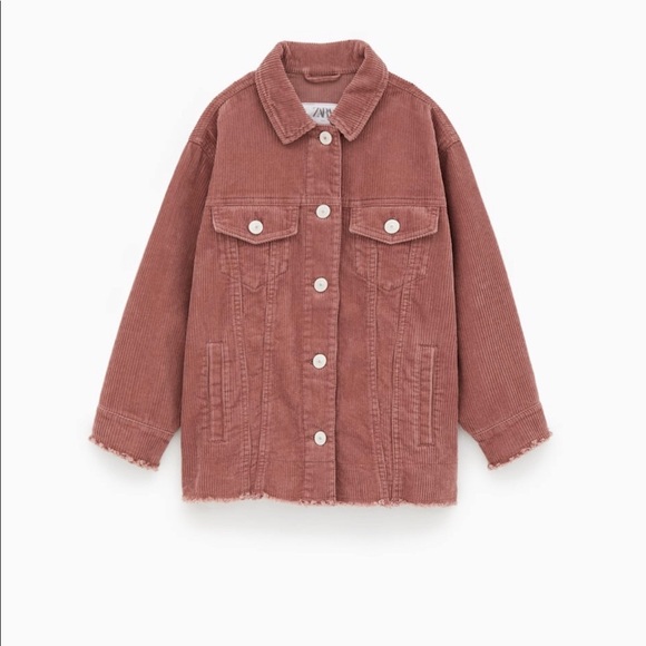 pink corduroy jacket zara